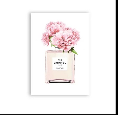 Affiche Poster Format A4 Bouteille De Parfum Coco Chanel Fleurs Blanc Deco Ebay