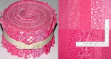 JELLY ROLL Precut Fabric Pink Color Shades Tones Cotton 20 Strips 2.5" X WOF