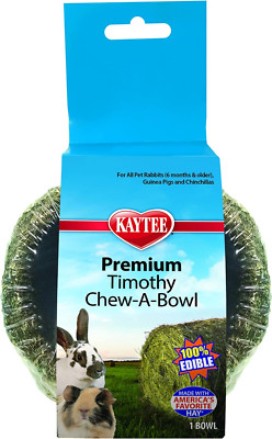 Premium Timothy Hay Chew-A-Bowl for Rabbits, Guinea Pigs, and Chinchillas