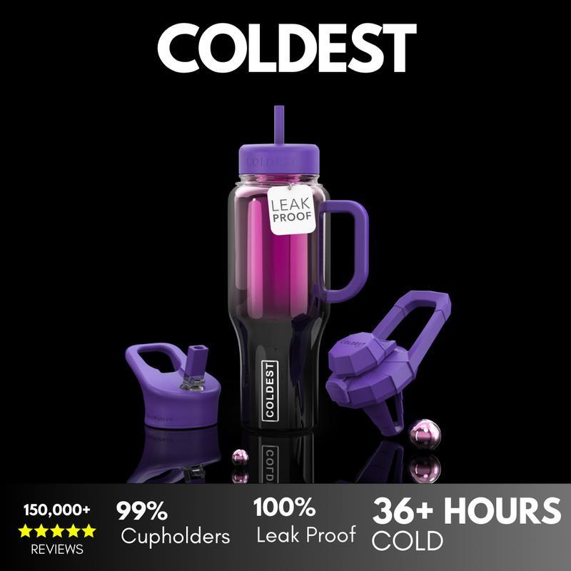 COLDEST Limitless Tumbler with Handle and Straw | 100% Leakproof Insulated
