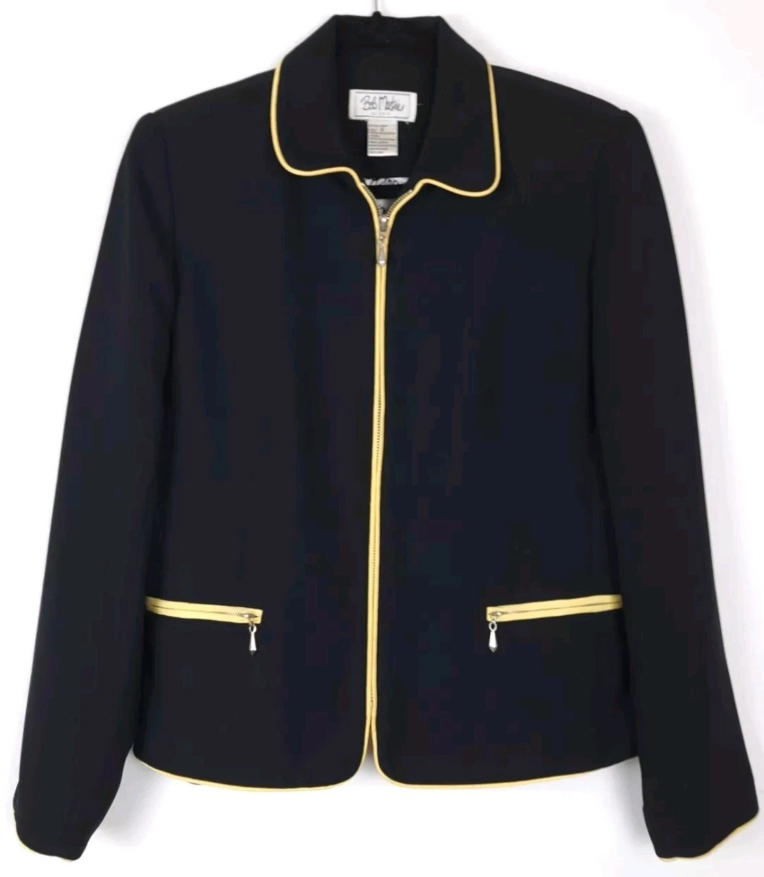 VETEMENTS Giacca blazer vintage Bob Mackie Studio 8 nero oro full zip ufficio donna preppy