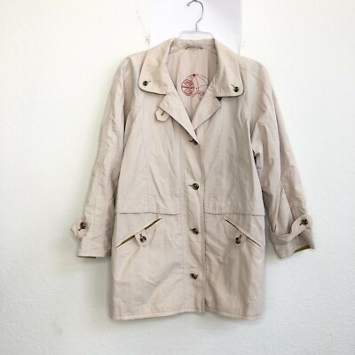 Vintage Valmeline Rainwear Men's Cream Tan Beige Rain Coat Jacket
