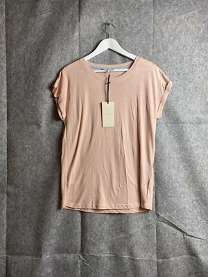 Numph Nubrenna Ladies Shirt Really Short Sleeve Pink Xs Baggy Fit Uk 6/8
