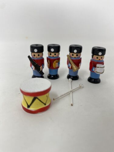 Vintage Nussknacker Spielzeug Soldat Handwerker Puppenhaus Miniatur Schlagzeuger Junge Musik - Bild 1 von 6