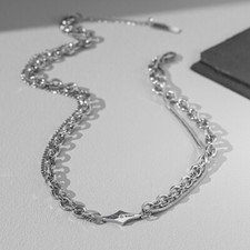 Titanium steel hip hop personality titanium steel necklace man