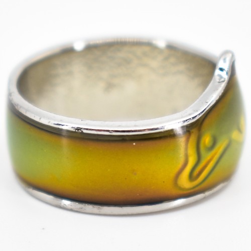 Lindo anillo de humor de moda que cambia de color con tema de océano de delfín saltador - Imagen 5 de 9