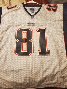 Randy Moss New England Patriots Jersey 81 Size Xl White Grey Reebok Rare Design Ebay