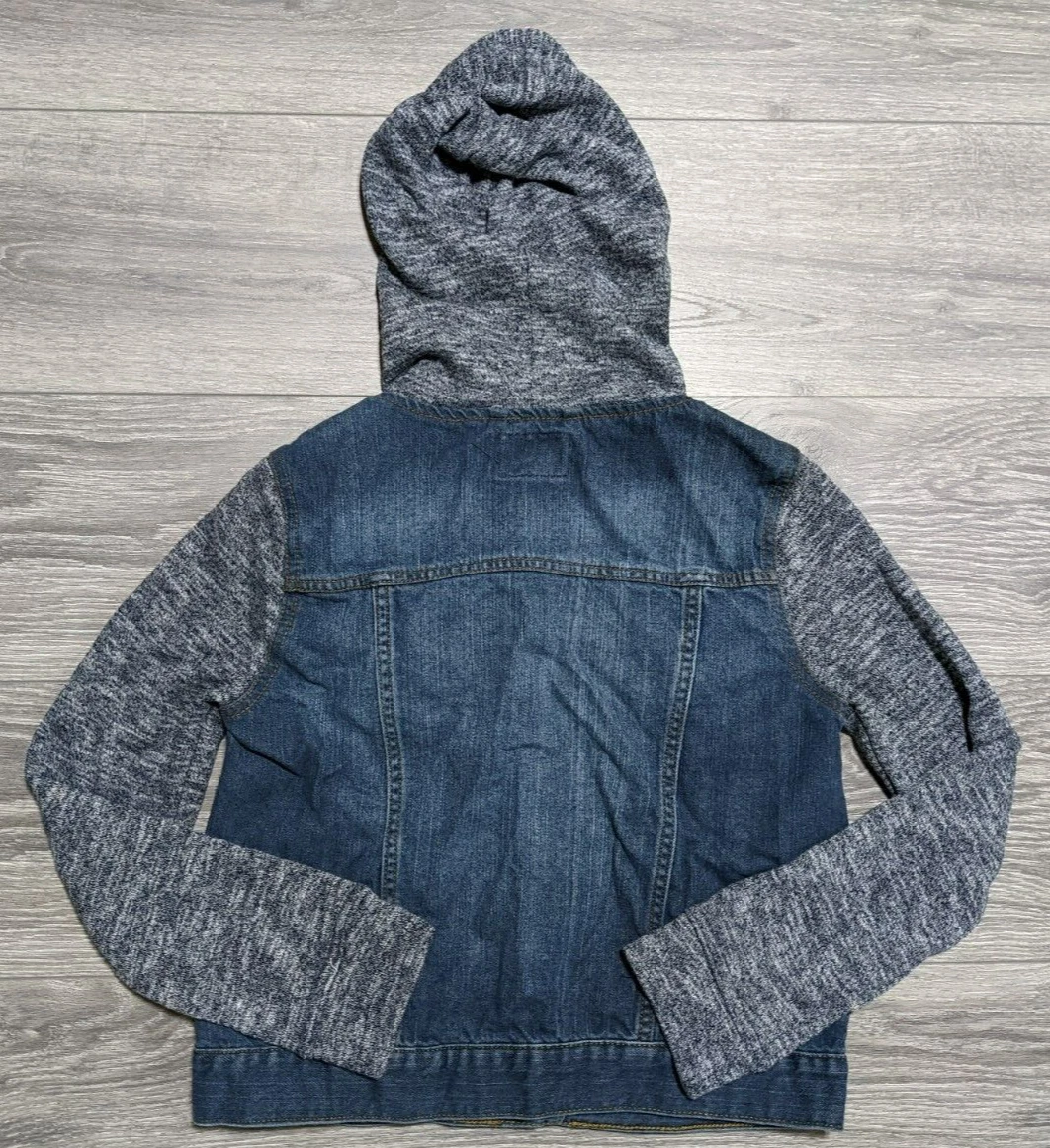 Roebuck Co. Jacket Kids X Large 16 Two Tone Button Hooded Denim