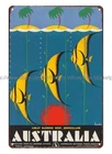 vintage reproduction travel Australia Fish metal tin sign home wall art