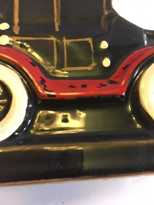 Pair Of VINTAGE CHEVROLET BLACK CAR 1913 BOOKENDS? Ceramic