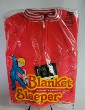 Vintage Baby Toddler Blanket Sleeper Footie Pajamas Med 6-12 Month 20-24 lbs Red