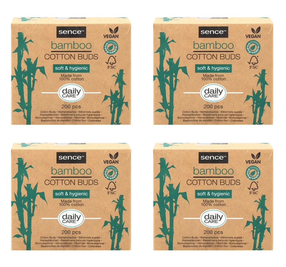 ELINA Sence Bambus Wattestäbchen Watte aus 100% Baumwolle , 800 Stück EAN8720289262846