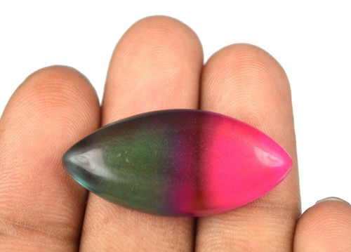 African Bi-Color Tourmaline Gemstone Marquise 28.05 Ct AGI Certified Q7718 - Picture 3 of 4