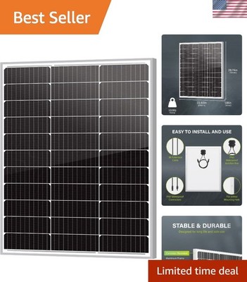 Compact 80W High-Efficiency Solar Panel with MC4 Connectors - Ideal for Outdoors