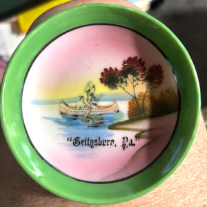 VTG GETTYSBURG, PA TRINKET DISH - HAND PAINTED, JAPAN
