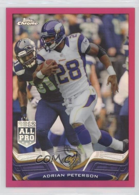 2013 Topps Chrome BCA Pink Refractor 393/399 Adrian Peterson #100 1by