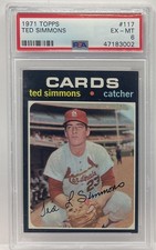 1971 Topps Ted Simmons RC Rookie #117 St Louis Cardinals Graded PSA 6 EX-MT