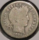 Silver Dime - Barber - 1898-O (Spotty blackness on reverse.) [605]