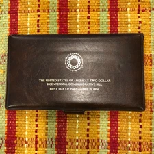 U.S. Bicentennial $2 Dollar Commemorative Bill - First Day of Issue with COA