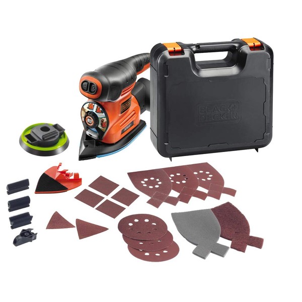 Black+Decker 4-In-1 Multischleifer 220W Autoselect Werkzeuglos KA280K Koffer-image