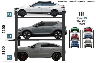 Park lift double parker parking lift 3 compartment Parker 4 column parking li...