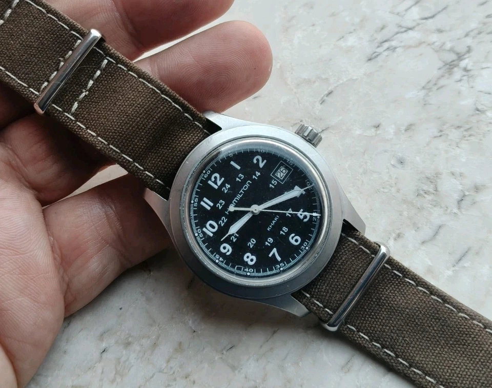 90s HAMILTON KHAKI QUARTZ H684810 VINTAGE WATCH UHREN OROLOGIO STEEL 38mm - Immagine 2 di 4