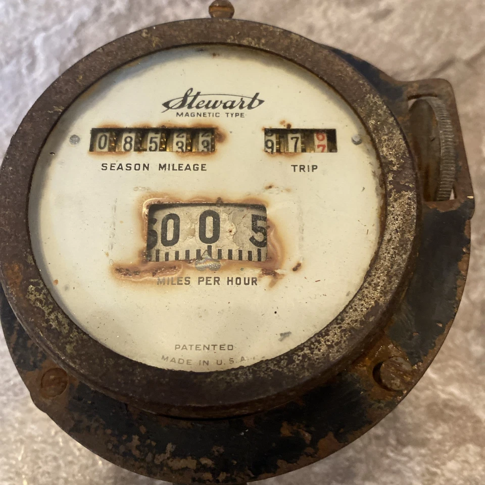 STEWART Tipo Magnético VELOCÍMETRO Cara Blanca Original 1917 1918 Modelo T Ford Foto 2 de 4