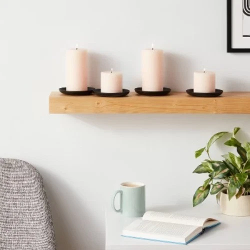 Juego de candelabros de placas de metal pequeñas 4pk negro - hierro Foto 2 de 3