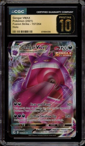 Pokemon Gengar VMAX Fusion Strike Full Art #157 CGC 10 Pristine