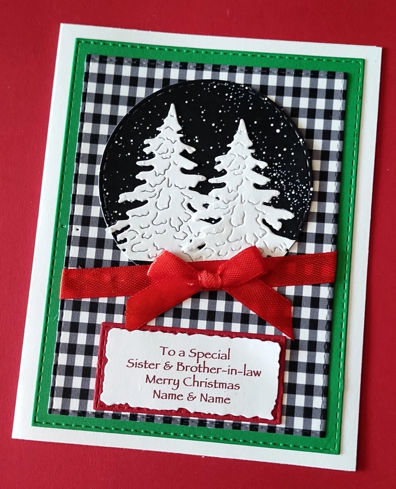 Tarjeta de Navidad personalizada para hermana o hermana y cuñado verso interior Foto 3 de 4