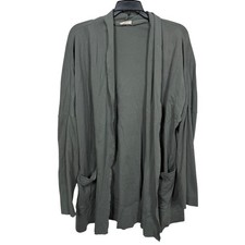 Pact Organic Cotton Airplane Wrap Cardigan XS Castor Grey Open Front Comfy