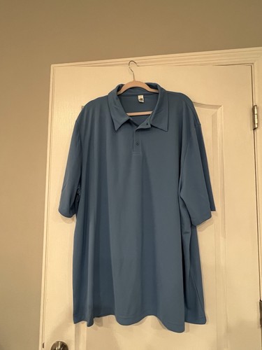 Polo ALO homme 4XL col bleu pervenche manches courtes séchage rapide - Photo 1 sur 2
