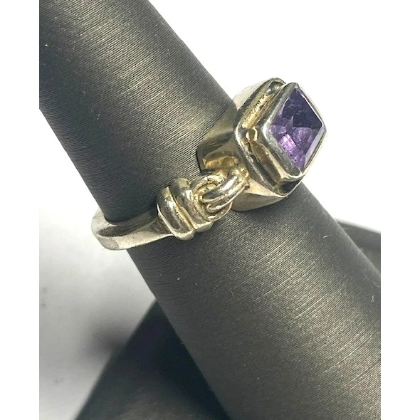 Silpada 925 Sterling Silver And Amethyst Ring Size 5.75 Sky - Image 2 of 4