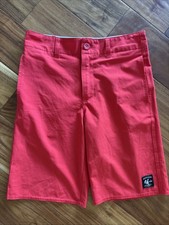Kids Boys Vans Vanphibian Red Chino Shorts Size 12 Regular Lightweight