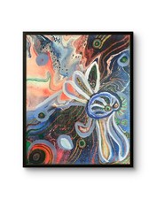 Abstract Modern Sea Creature Original Art 8x10 Signed Canvas Acrylic Painting