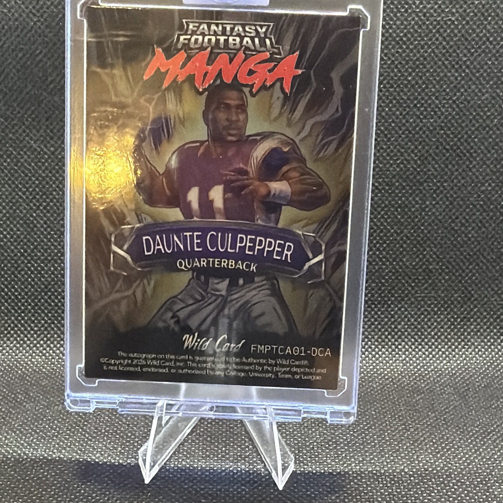 Wild Card Fantasy Football Manga Daunte Culpepper True 1/1 Auto Color Match SSP view 2