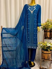 Agha Noor Embroidered Chiffon Pakistani Shalwar Kameez Stitched with Dupatta