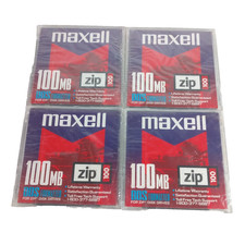 Maxell Zip 100MB Disk IBM Formatted - New Sealed Lot of 4