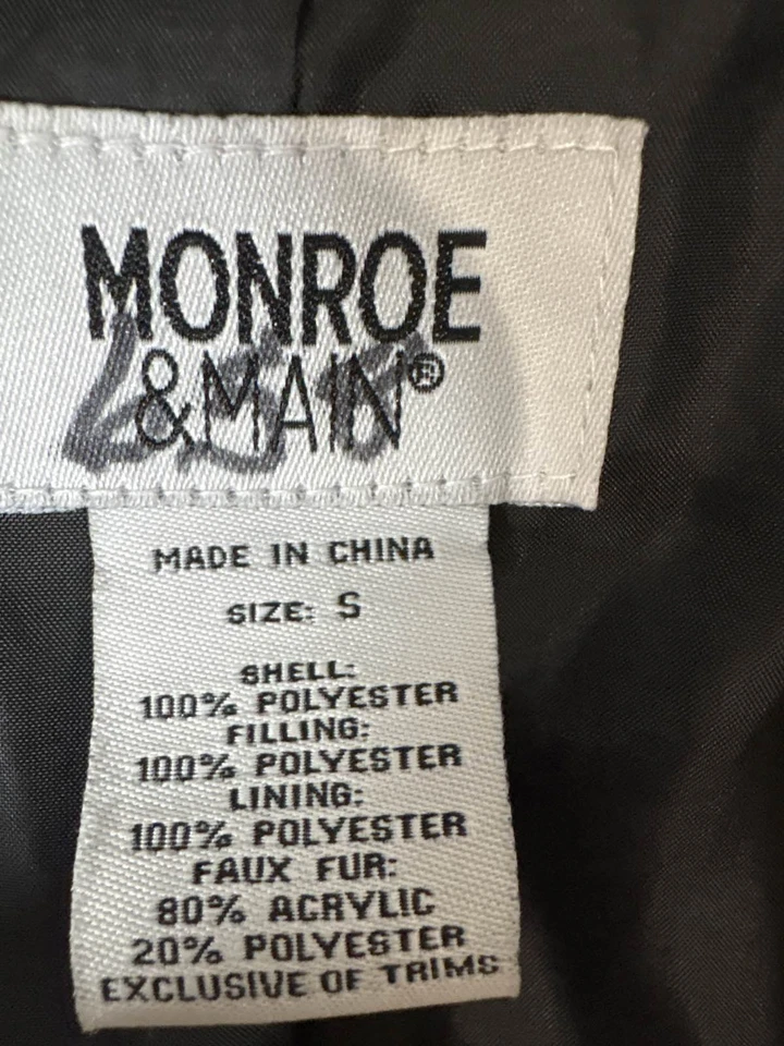 Monroe & Main Women's White Quilted Puffer Jacket Coat Full Zip S W/out hood - Image 3 of 4