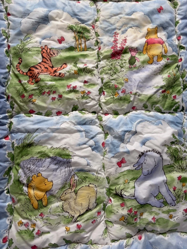 Juego de ropa de cama vintage de los 90 Disney clásico WINNIE THE POOH rojo calliope 1998 Foto 3 de 4