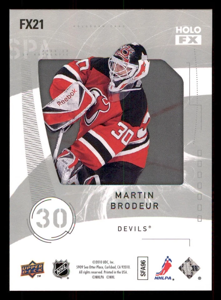 2009-10 SP Authentic Holoview FX #FX21 Martin Brodeur - Image 2 of 2