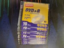 DVD+R 16x Speed 4.7 GB Recordable Discs 120min 8 Pack Package Open Box Staples