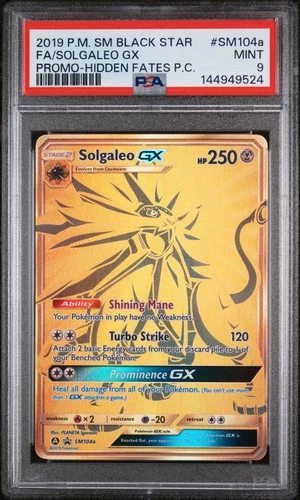 Fa/Solgaleo Gx Pokemon Sm Black Star Promo SM104a NM PSA 9