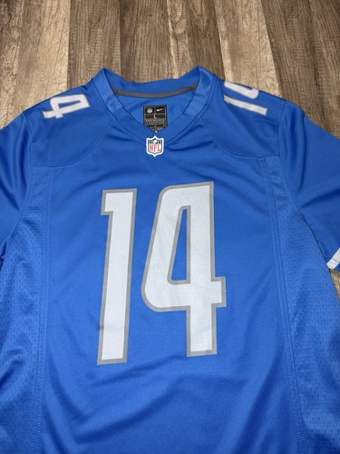 Amon-Ra St. Brown #14 Detroit Lions Team Blue Player Jersey Men's Large 23x32 - Foto 2 di 8