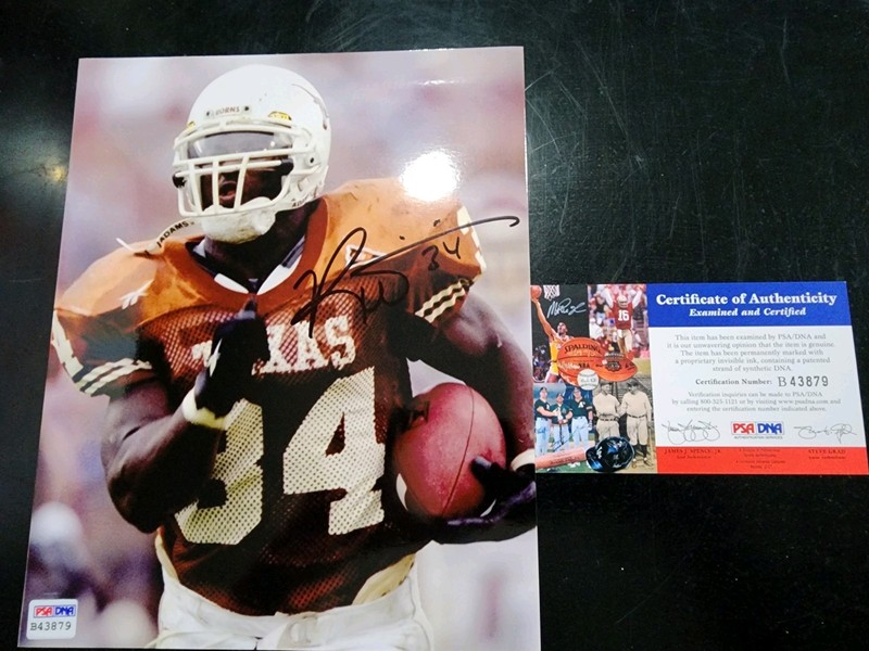 AUTO RICKY WILLIAMS SIGNED TEXAS LONGHORNS 8x10 PHOTO PSA CERTIFIED AUTHENTIC ⭐