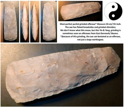 PERFECT Offeraxe, Neolithic Thin-butted flaked axe.  3200 b.c. Superior item