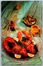 Vintage Kennebunkport Maine Lobster Dinner Postcard 1962 Scenic