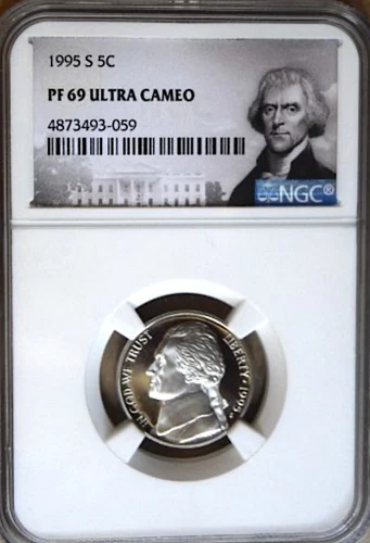 1995 S JEFFERSON NGC PF 69 5 CENT NICKEL  COLLECTABLE BIRTHDAY GIFT IDEA