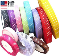 24 Yards 5/8" Dot Grosgrain Ribbon Total 12 Colors Mix Lots Bulk Multi-Color, 5