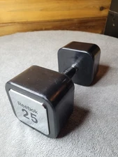 (1) Reebok 25 lb Pound Square Head Dumbbell Weight Strength Training